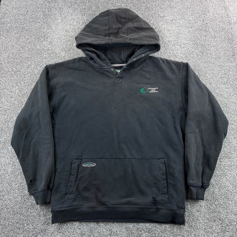Arborwear Double Thick Hoodie Mens XLT Black Integrity Tree Services Arborist
